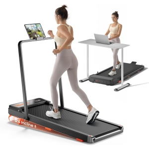 TREAFLOW Walking Pad Treadmill, 350LB Capacity, Under Desk Treadmill, Portable Treadmill for Home/Office, Installation-Free with Remote Control and LED Display